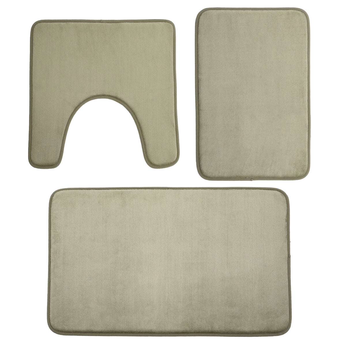 Microfiber Bath Rug Set With Non Slip Backing For Bathroom
