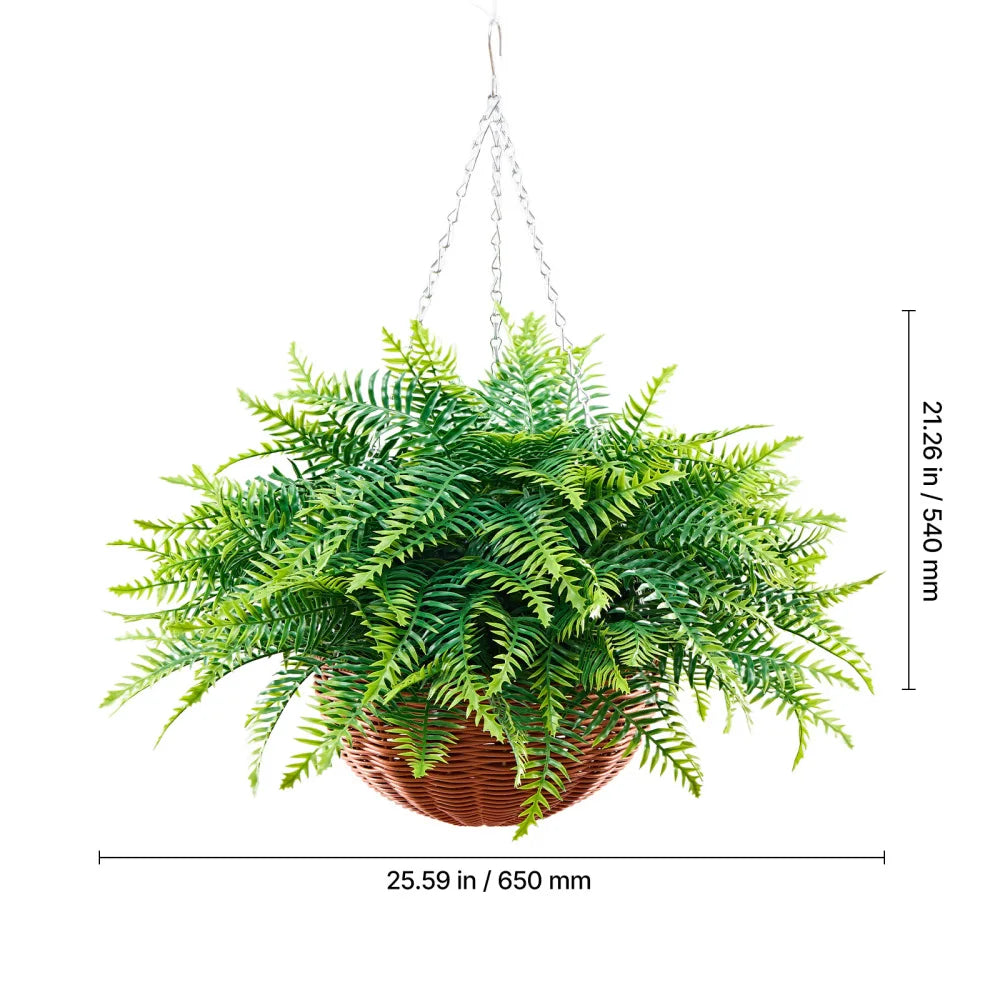 Artificial Boston Fern Hanging Plants Faux Indoor Outdoor Decor