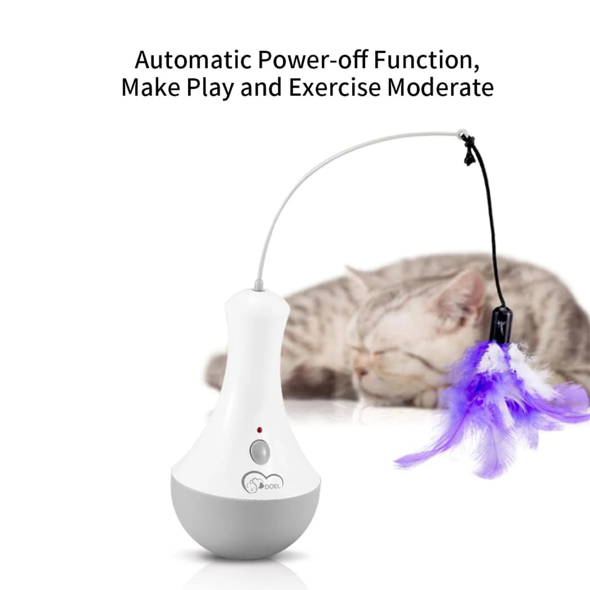 Automatic Cat Feather Toy Interactive Rotating Teaser Indoor Play