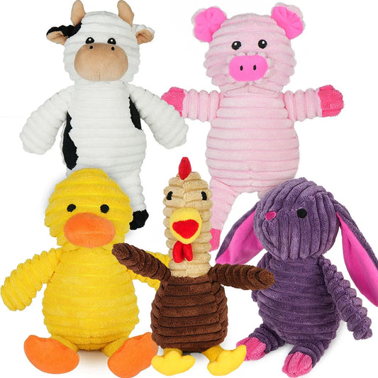 Plush Squeaky Dog Toys Soft Stuffed Chew Toy Bundle