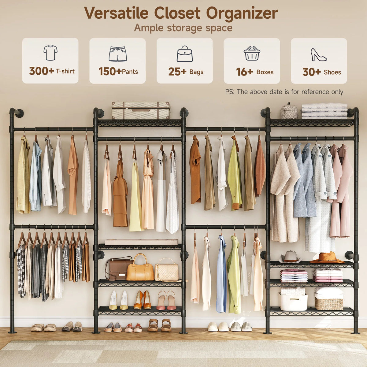 ONBRILL Wall Mounted Industrial Pipe Clothes Rack System