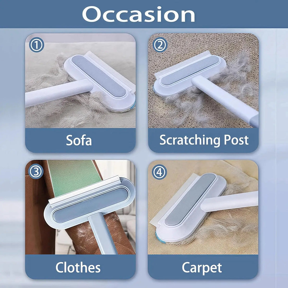Multipurpose Pet Hair Removal Tool for Furniture and Carpets
