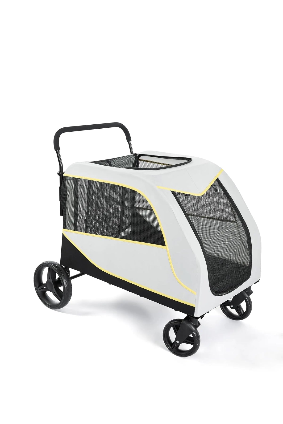 Foldable Pet Stroller With Breathable Mesh Carrier For Outdoor Travel