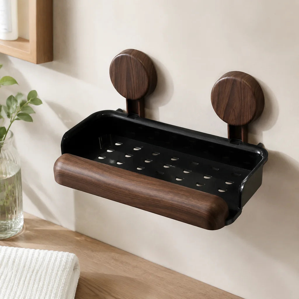 No Drill Suction Cup Shower Shelf Waterproof Drainage Organizer