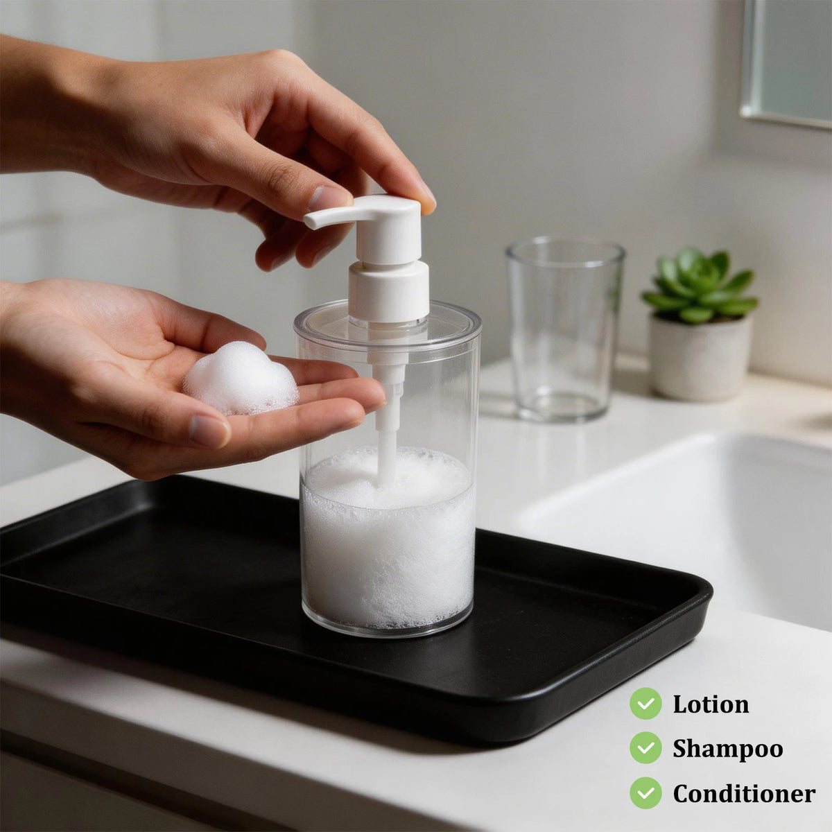 Bathroom Accessory Set With Toothbrush Holders And Soap Dispensers