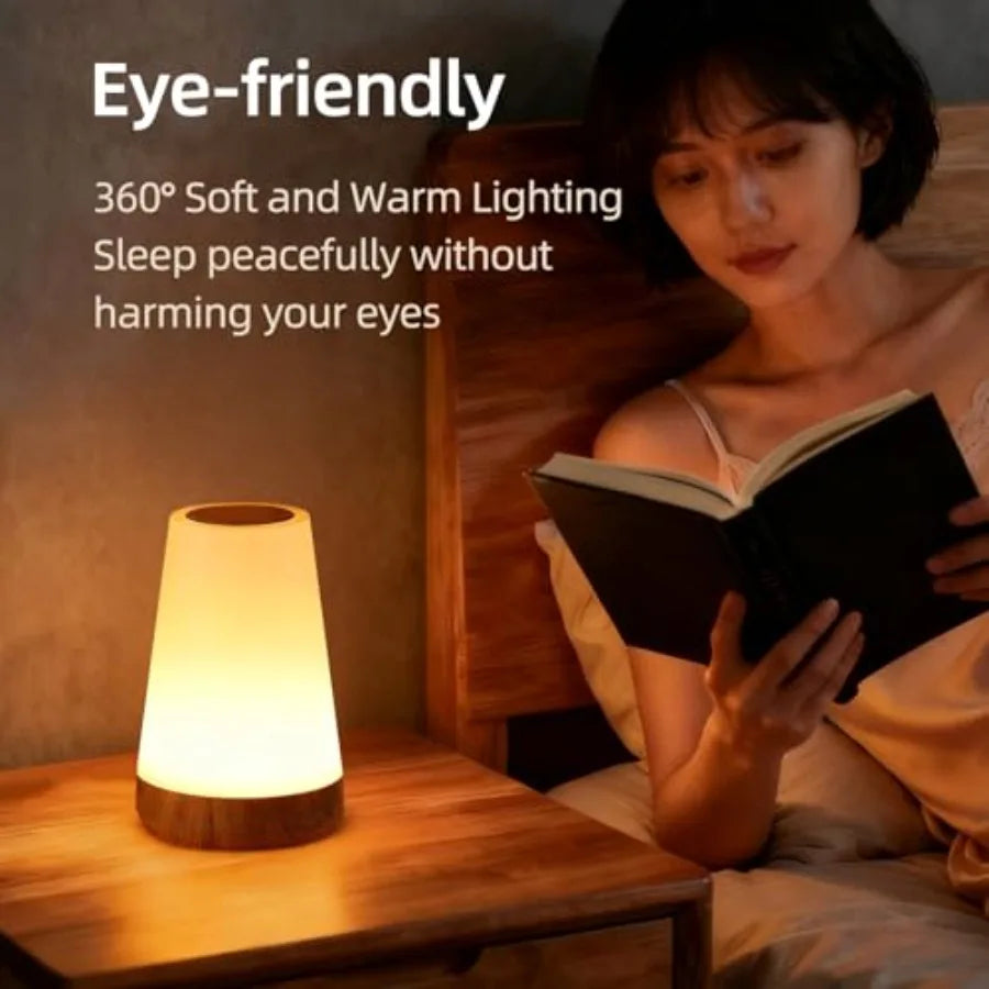 Rechargeable Dimmable Touch Night Light With Remote Bedside Lamp