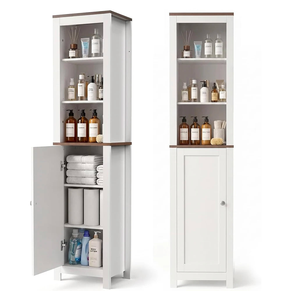 TinyNest Freestanding Bathroom Storage Cabinet With Adjustable Shelves