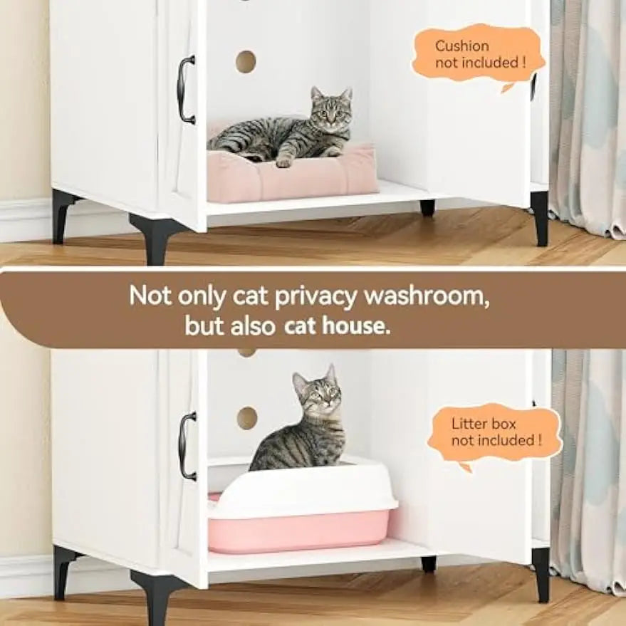 Garvee Cat Litter Box Enclosure Cabinet With Indoor Storage Unit