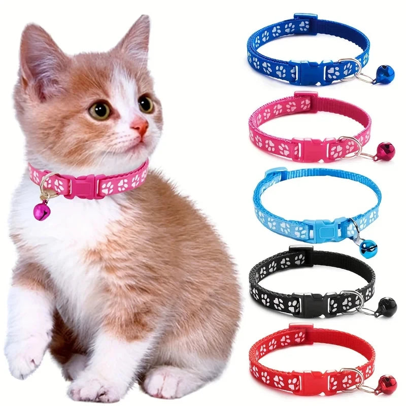 Adjustable Bell Pet Collar With Ribbon For Cats And Kittens