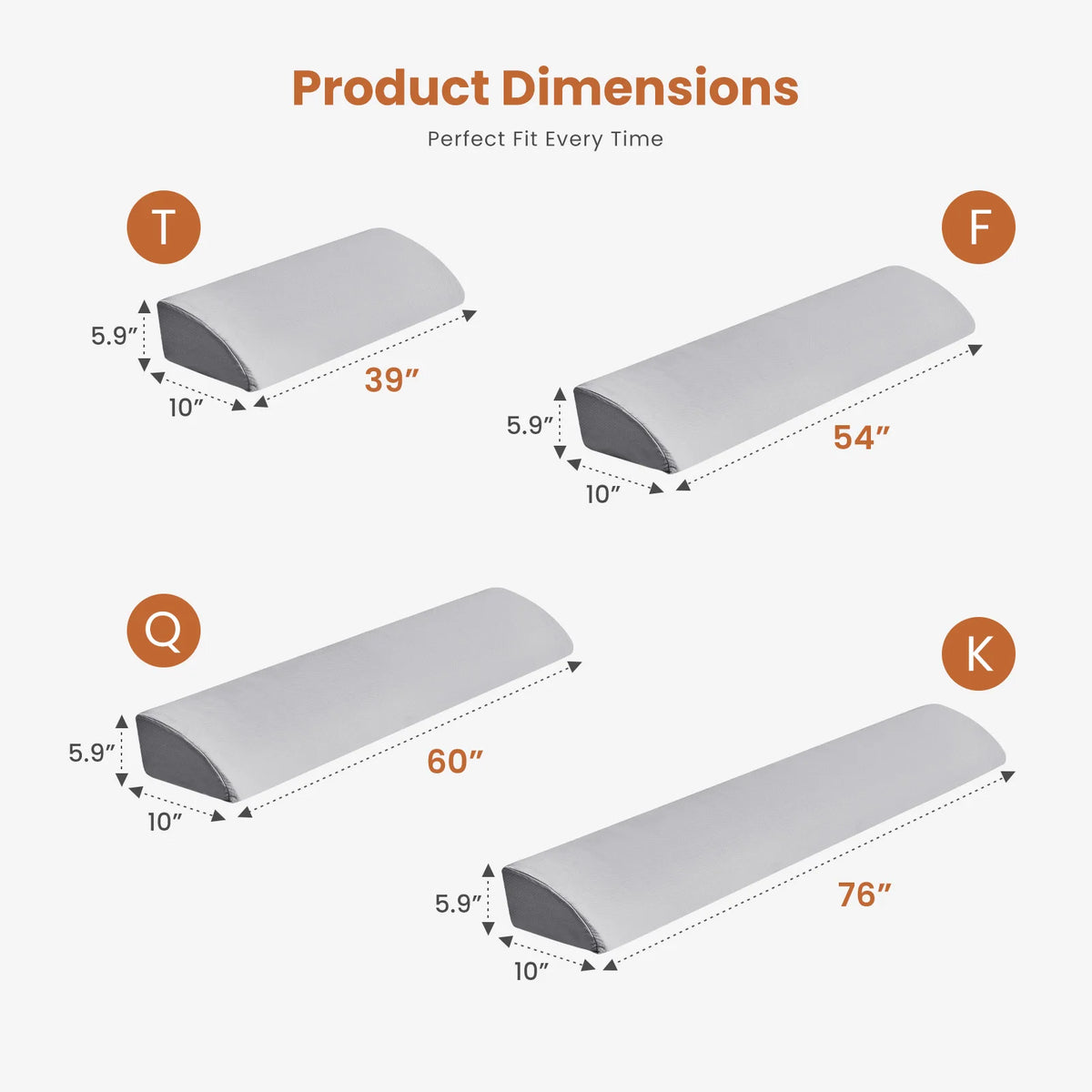 JHK Ergonomic Memory Foam Headboard Wedge Pillow With Cooling Cover