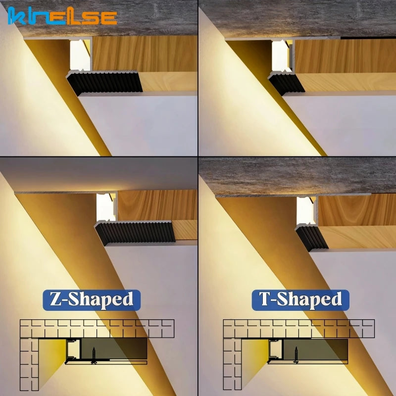 Khelse Narrow Shadow Gap LED Aluminum Ceiling Profile Channel