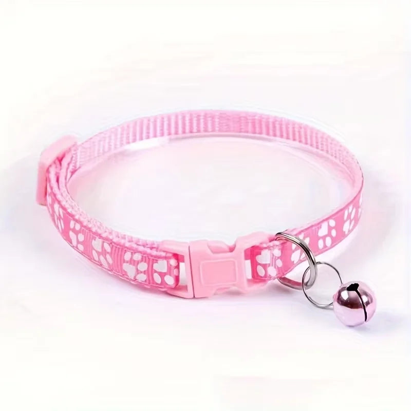 Adjustable Bell Pet Collar With Ribbon For Cats And Kittens