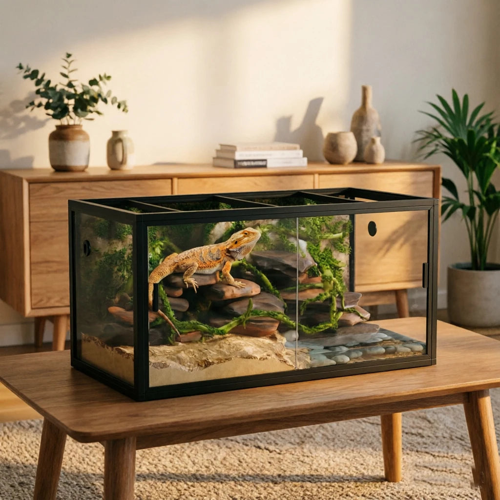 HiMISS Reptile Terrarium Enclosure With Sliding Glass Doors