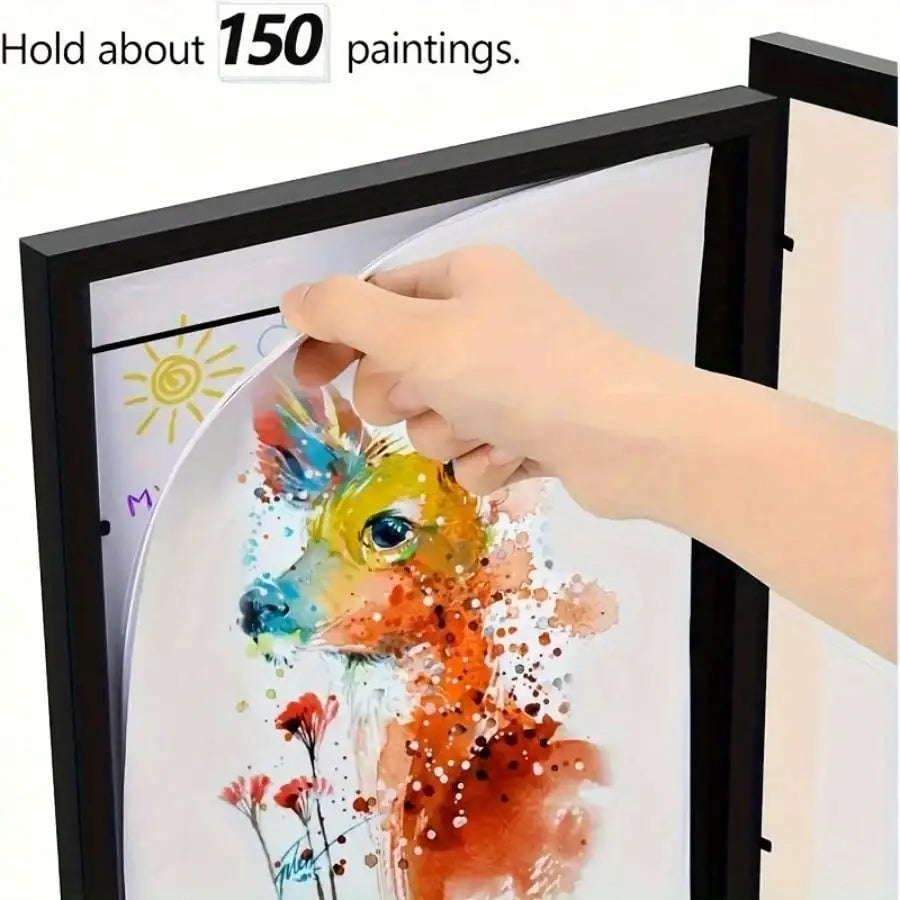 Foldable Magnetic Art Display Frame For Children Drawings And Photos