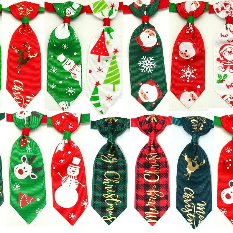 Christmas Adjustable Dog Bow Tie Pet Accessory Set