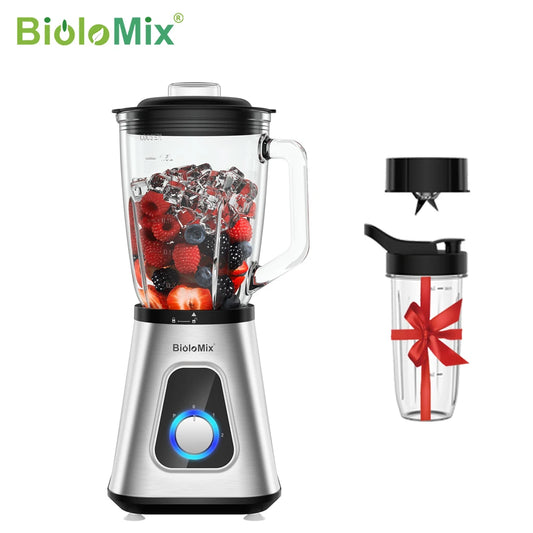 Biolomix 1300W Smoothie Blender With Glass Jar And Ice Crusher