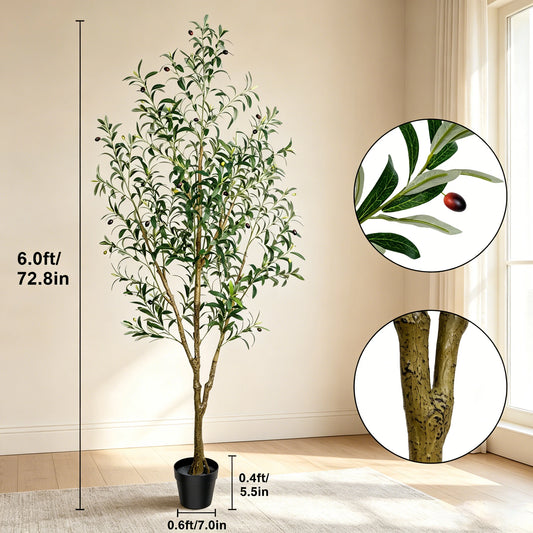 Olitree Artificial Olive Tree With Indoor Pot And Lifelike Fruits