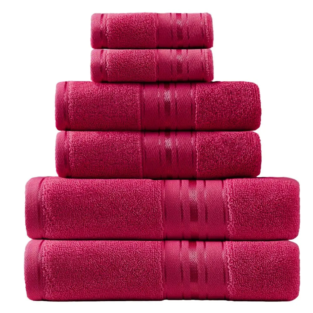 Premium 6 Piece Cotton Turkish Bath And Hand Towel Set