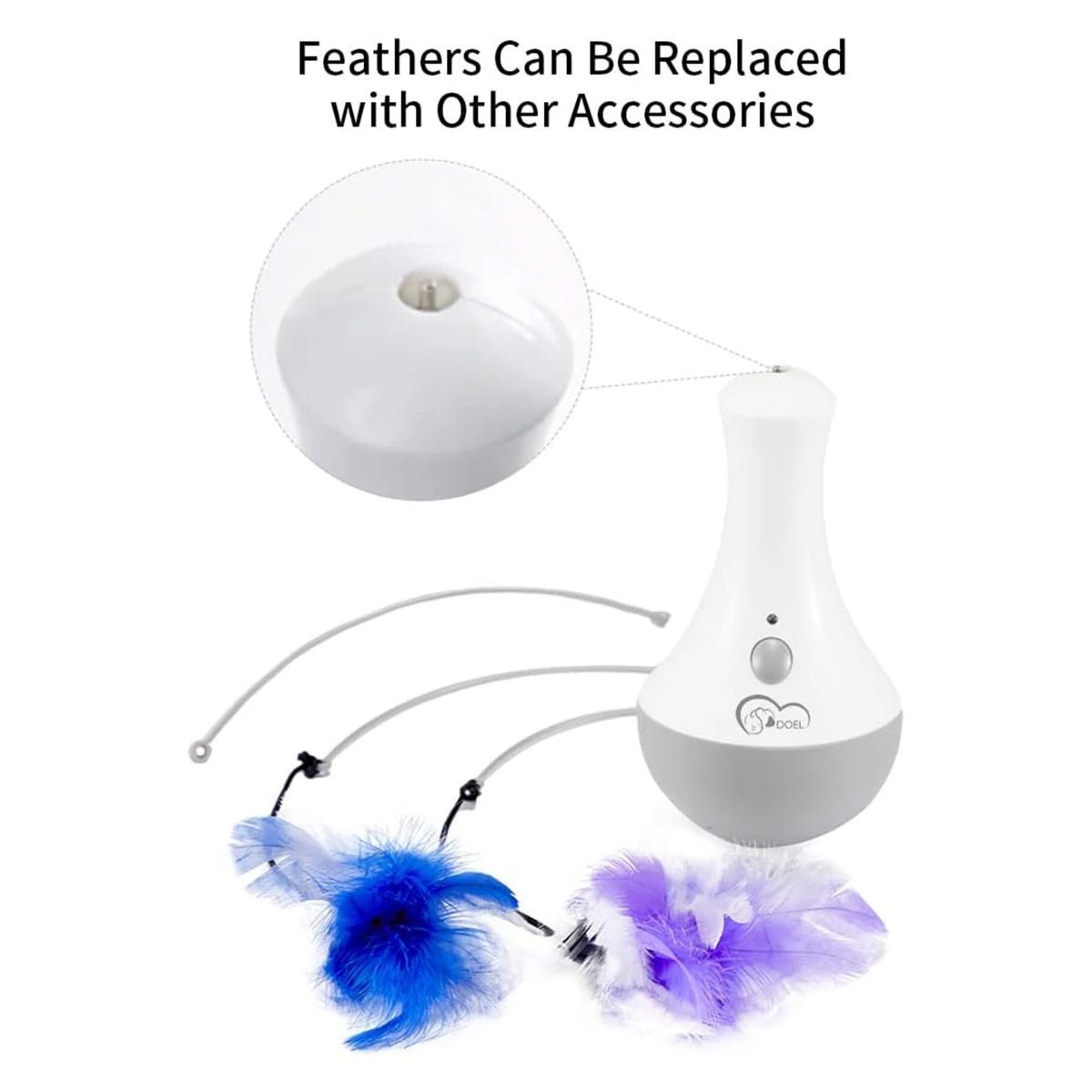 Interactive Rotating Cat Feather Toy For Indoor Play And Exercise